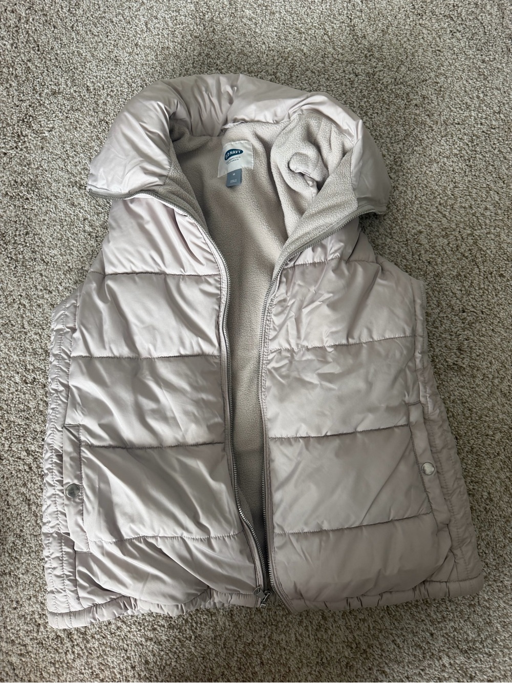Old Navy Light Taupe Puffer Vest